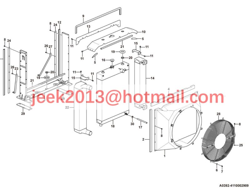 4110002909 RADIATOR ASSY FOR SDLG L952 L953 L955F L956F WHEEL LOADER